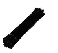 Pipe Cleaners, 100pcs Flexible Bendable Pure Color Polyester Chenille Stems for Art and Craft Supplies DIY Projects (Black)