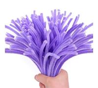 Pipe Cleaners Colorful Chenille Stems Pipe Cleaner Plush Tinsel Stem Wired Stick Twist Hair Strip DIY Handmade Craft Educational Toy(Light Purple,100PCS)