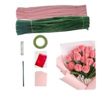 Pipe Cleaners Craft, Artificial Bouquet Colored Pipe Cleaners with Detailed Instruction DIY Arts Pastel Supplies for Wedding Decor Style 2