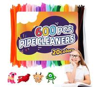 Pipe Cleaners Craft - Chenille Stems Kit, Colorful DIY Materials, Flexible Fuzzy Sticks | Creative Children Classroom Hobby Activity Supplies, Bendable Modeling Decoration Accessories For Girls Boys F