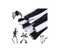 Pipe Cleaners For Craft 200 Pieces Pipe Cleaners Stem, Black White Color Set For DIY Arts Crafts Decorations
