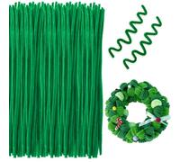 Pipe Cleaners Green, Green Pipe Cleaners For Craft, Twisting Stick Diy, Diy Material Package, 200 Pcs 30cm X 6mm, Chenille Stems For Art And Craft Projects Creative Diy Decoratio