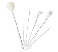 Pipe Cleaning Brushes Pack with Extra-Long Handled Silicone Bottle Brush Cleaner, Multipurpose Tube Brush Nylon Bottle Cleaner Set for Baby Bottles, Water Bottles, Multi-Size Straws, 6 Pcs
