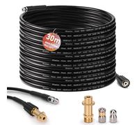Pipe Cleaning Hose 30 m with M22 Adapter, Nozzles Rigid + Rotating, 200 Bar 60 °C Pipe Cleaning Set Suitable for Kränzle Kärcher K2-K7, Pressure Washer High Pressure Hose