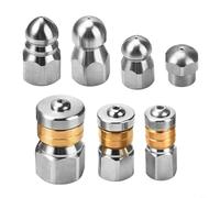 Pipe Cleaning Nozzle 7 Sewer Nozzle Stainless Steel Pressure Nozzle Hose Nozzle 4000 PSI Washing Nozzle High Pressure Nozzle