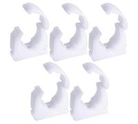Pipe Clips 15mm x 5 Pcs - (5/8 inch) Single Hinged White Plastic Pipe Clips Suitable for Copper Pipe, Pushfit Pipe, PVC Pipe - Pipe Fitting Clamps - Concept4u