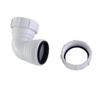 Pipe Connector 40mm PVC Pipe Adapter Bath Waste Pipe Joiner Waste Compression Fittings for Bath, Kitchen Sink, Shower Tray and so on (Right Angle 40mm)