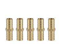 Pipe Connector Tube,Akozon Brass Barbed Straight 2-Way Pipe Connector Tube Joiner Fitting(12mm 5pcs)