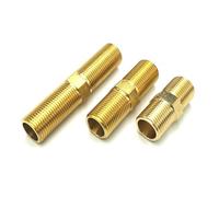 Pipe Connectors1PC Brass Hex Nipple Fitting 1/2" 3/4" BSP Male Thread Quick Adapter Coupler Connector for Water Oil Gas Lengthening 5/7/10mm(3I4 lengthening 10cm)