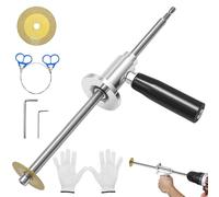 Pipe Cutter for PVC Pipe, with Diamond Grit Cutting Wheels and Handle, 7-Inch Adjustable Cutting Depth, Fits 1-1/2 Inch to 8 Inch, 1/4 Inch Hex Shank for Drills