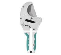 Pipe Cutter Tube Cutter Heavy Duty Ratchet Hose Cutting Scissors for PVC PP PU PE Pipes SK5 Steel Blade Aluminum Handle Silver 25.5cm