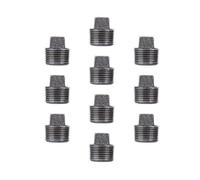 PIPE DÉCOR 1/2 in. Black Malleable Iron Plug, 10 Pack, for DIY Pipe Furniture Building and Regular Plumbing Applications