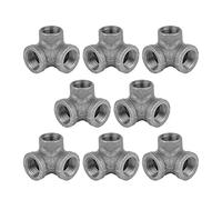 PIPE DÉCOR 1/2 Inch Side Outlet Elbow Industrial Cast Iron Pipe Fitting 8 Pack - Fits Half Inch Pipes
