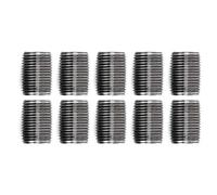 Pipe Decor 1/2” x 1” Malleable Cast Iron Pipe Close Nipple, Industrial Steel Grey Fits Standard Half Inch Black Threaded Pipes Nipples and Fittings, Build Vintage DIY Furniture, 10 Pack