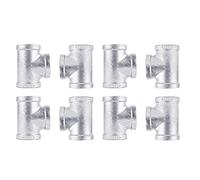 PIPE DÉCOR 3/4 in. Authentic Galvanized Malleable Iron Tee, 8 Pack, for DIY Pipe Furniture Building and Regular Plumbing Applications