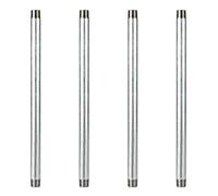 PIPE DÉCOR 3/4 in. x 18 in. Galvanized Steel Pipe, Pre-Cut, for DIY Furniture Building and Regular Plumbing Applications, 4 Pack