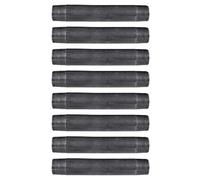 Pipe Decor 3/4” x 6” Malleable Cast Iron Pipe, Pre Cut, Industrial Steel Grey Fits Standard Three Quarter Inch Black Threaded Pipes Nipples and Fittings, Build Vintage DIY Furniture, 8 Pack