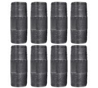 Pipe Décor 4 Pack Black Pre-Cut Industrial Tubing Stickerless 3/4" X 2.5" Solid Steel Cast Iron Fitting Black