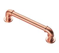 Pipe Design Cabinet Pull Handle 128mm Fixing Centres 12mm Dia Satin Copper