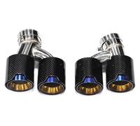 pipe diesel gas vent hose For B&MW For 5 Series 525i 528i 530i G30 G31 2018 Car End Pipes Dual Exhaust Tip Muffler H Shape Tailpipe Pipe Nozzle(Carbon Fiber a)