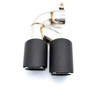 pipe diesel gas vent hose For B&MW For F20 For 118i For 120i For 116i 1 Series PCS Dual Exhaust Tip Stainless Steel Twin Pipe Muffler Tailpipe Nozzle(118i Carbon Fiber)