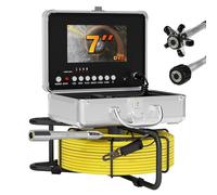 Pipe Drain Inspection Camera,7" DVR Sewer Camera, Industrial Endoscope W/12 Adjustable LEDs, For Sewer Line, Home, Duct Drain(30 M/98 FT)