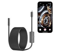 Pipe Drain Inspection Camera, Single Lens Industrial Endoscope Camera,Borescope Inspection Camera With 8 Adjustable LED Lights, Drain Camera, For Pipe, Engine(Size:10 M/33 FT,Color:Black Soft Wire)