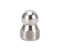 Pipe Dredging Nozzle, 5000PSI High Pressure Washer Nozzle Stainless Steel CleaningJetter Sewer Clog Remover for Sink, Toilet, Drain (Ball Head Front 1 Rear 6 Holes G3/8in)