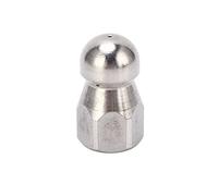 Pipe Dredging Nozzle, 5000PSI High Pressure Washer Nozzle Stainless Steel CleaningJetter Sewer Clog Remover for Sink, Toilet, Drain (Ball Head Front 1 Rear 3 Holes G1/4in)
