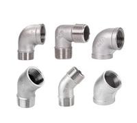 Pipe Elbow Threaded Elbow 1PCS Elbow 90/45 Degree Angled F/F Stainless Steel SS304 Female Male Threaded Pipe Fittings Reducer Plumbing Connection