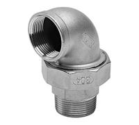 Pipe Fitting,1pcs 304 Stainless Steel Elbow Union, 1/2" 3/4" 1" 1-1/4" 1-1/2" 2" Female to Male Threaded 90° Pipes Fittings(DN8)