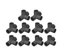 Pipe Fitting Connectors 10PCS Pipe Connector PVC Fittings 0.8in Pipe Splice 4 Way Elbow Fitting Pipe Clamp Connector for Funniture Tent Connection (Black)
