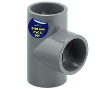Pipe Fitting PVC U with Angle of 90° Ø 50 mm - Adhesive Bonding of Three Pipes - Warranty 10 Years - MONTERAL