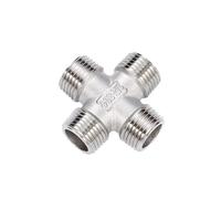 Pipe Fittings 1/4-2 Inches Male Thread Equal Cross Type 304 Stainless Steel DN8 - DN50 Water Pipe Fitting SS304 Joint 4 Ways Connector(1-1/4")