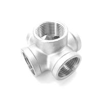 Pipe Fittings 1/4" 3/8" 1/2" 3/4" 1" 1-1/4" 1-1/2" 2" BSPT Female 3 4 5 Ways Corner Cross 304 Stainless Steel Pipe Fitting Connector Water Gas(5 Ways,1l4 BSP)