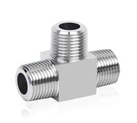 Pipe Fittings 1/8" 1/4" 3/8" 1/2" 3/4" Female Male Thread Stainless Steel Three Way High Pressure Pipe Fitting Adapter(Male Thread,BSP1I2)