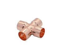 Pipe Fittings 15/16/22/28/35/45mm Inner Diameter Copper End Feed Cross Welding 4-Way Connection Plumbing Fitting Joint Connector (Color : 28mm)