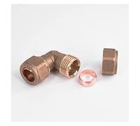 Pipe Fittings 15mm-35mm Outer Diameter Brass Compression Joint Double-Ended Elbow (Color : 22 15mm)