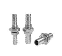 Pipe Fittings 2mm 3mm 4mm 6mm 8mm 10mm 12mm 14mm 16mm 19mm 20mm 25mm 32mm Hose Barb Bulkhead 304 Stainless Steel Barbed Pipe Fitting Connector(Barb 15mm)