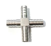 Pipe Fittings 6 8 10 12 13 14 15 16 20 25 32 40 50 Mm Hose Barb Elbow Corss Tee U Y Shape 2 3 4 Ways Hosetail Splitter 304 Stainless Water Gas(Corss,10mm)