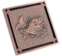 Pipe Fittings Floor Drains Shower Drain, Bathroom Shower Floor Drain Antique Brass Drain Strainer Cover Grate Square Shower Drain With Invisible Look Bathtub Accessories