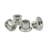 Pipe Fittings KF16 KF25 KF40KF50 Stainless Steel PT Internal Thread Vacuum Flange Joint Milled Edge Inner Thread Joint(KF40-11l2 inch)