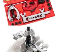 Pipe Flaring Tool Set, 10Pcs Imperial Pipe Pipe Flaring Kit Brake Aluminum Copper Brass Flares Fuel Tube Repair Tool Set with Tube Cutter