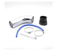 Pipe Flexible Induction 3" 76mm Universal Car Racing Cold Air Intake System Turbo Induction Pipe Tube Kit Cone High Flow Performace Filter Inlet(Pipe silver)