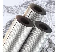 Pipe Freeze Protection Water Insulation,1 Pcs Foam Tube,Elbow Tubing,37.4in Length Pre Slit Self Adhesive Covers,with Aluminum Foil(0.9x0.8in)