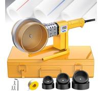 Pipe Fusion Welder, Intelligent Digital Display Water Pipe Welding Machine, Plastic Tube Heating Tool with 3 Die Heads, 120-330℃, Double Heat Dissipation