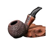 Pipe， Handmade Wooden Tobacco Smoking Pipe from Briar Root with Smooth/Engraving Surface Easy to Clean Comes with Pouch Smoking Pipe(B)