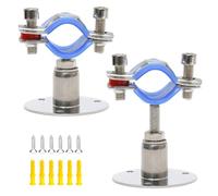 Pipe Holder, Adjustable Stainless Steel Pipe Bracket, with Screws, Durability, Stainless Steel Wall Bracket, for Fixing Pipes, Hoses or Rods (White)