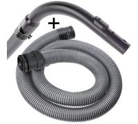 Pipe Hose + Wand Handle for Miele C1 Classic Junior Ecoline Powerline Vacuum Cleaner (2m, 38mm, Silver)