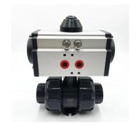 Pipe ID 110mm PVC 4" DN100 Union Connection Pneumatic Ball Valve PTFE Sealing Double Acting Actuator